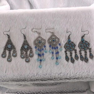 ✨ADD $13 Lot Oxidized whimsigothic silver bluedark silver earring bundle